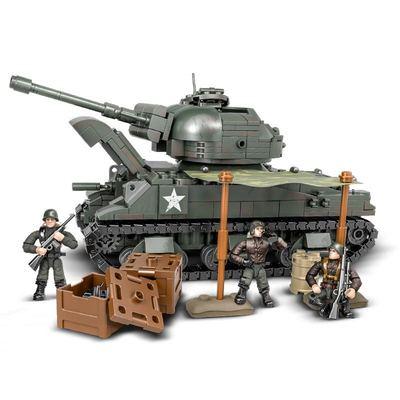 China Toy Military XJ930 Sherman Tank World War2 assembly building blocks military children's toy building legoing for sale