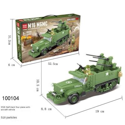 China Building Toy Military M16 MGMC World War II Tank Assembly Compatible With Legou Block Model Brick 2 for sale