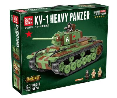 China Building Toy Military World War II Soviet Army KV-1 Crawler Heavy Tank compatible with model brick built by legou for sale