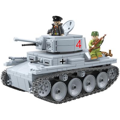 China Construction Toy China Wholesales 100082 War 2 Military Block Worl Light Tank Army LT-38 Brick Building Toys for sale