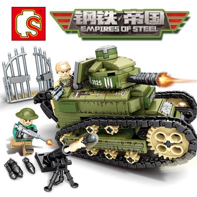 China Renault FT-17 Steel Tank Building Toy SEMBO 101269 Empire Model Children Military Building Blocks Toy for sale