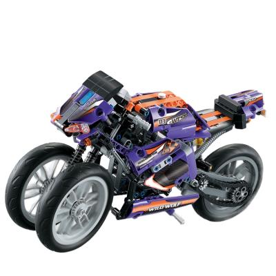 China Giant Construction Toy Decool Mecfactor Flame Purple Wheel-Motorcycle Collected Puzzle Toys Bricks Boy Compatible With Legou for sale