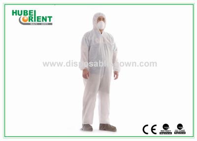 China White Protective Disposable Coveralls With Both Hood And Feetcover For Protect Body From Pollution for sale