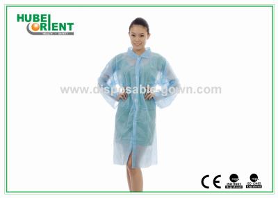 China Vestes de laboratório Vestes de laboratório descartáveis azuis com certificação MDR ISO13485/CE com fecho Velcros à venda