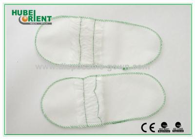 China Comfortable White Disposable Hotel Slippers with Lace Part Top for sale