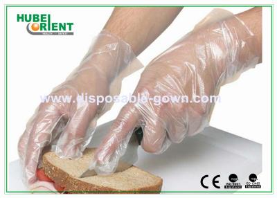 China Guantes cortos de plástico transparente desechables de alta densidad con CE / ISO en venta