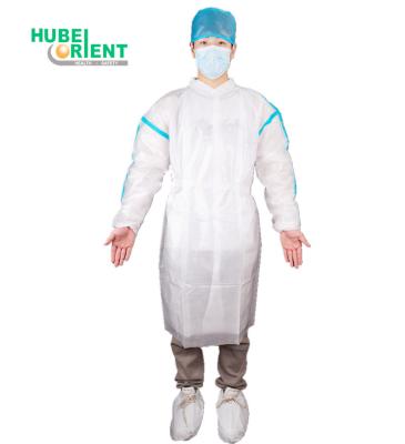 China Excellent Resistance Hospital PP PE Disposable Isolation Gown With Seam Tape for sale