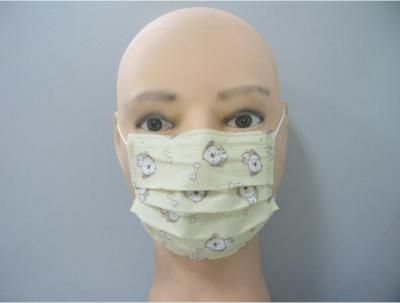 China 3ply Cartoon Printed Disposable Kid Face Mask With Latex Free Elastic Rubber for sale