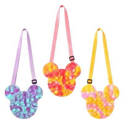 China Wiggle Sensory Toys Bag Amazon Hot Silicone Shoulder Wiggles Bubble Toys Christmas Gift Decoration Bags Designer Kids Purses for sale