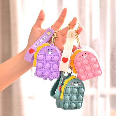 China HOT Cute Bubble Sensory Key Chain Popper Coin Purse Popper Coin Purse Popper Key Chain Silicone Popper Soft Toy Bubble Rubber Push Button Push Button for sale