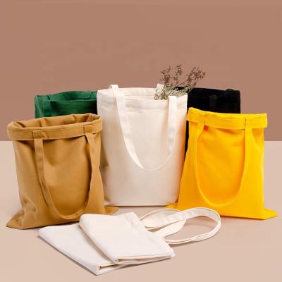 China Casual Custom Organic Plain Logo Reusable Cotton Canvas Tote Promotional Shopping Bag for sale