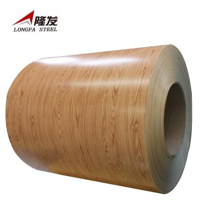 China Steel Structure Wood Grain Color Pre-Painted Coil 1100 1050 0.1mm Aluminum for sale