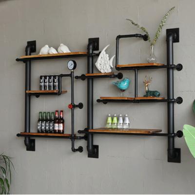 China (Other) Modern Design Adjustable Industrial Black Iron Wall Shelf for sale