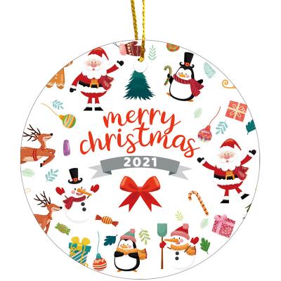 China Festival Decor Like Custom Ceramic Hanging Christmas Tree Pendant Christmas Tree Ornaments Party Festival Holiday Decoration Ornament White Sublimation Home Pendant for sale