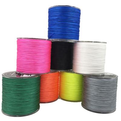 China Amazing Abrasion Resistance and Knot Strength 4 Strands 1000M PE Braided Fishing Line Seawater Weave Carp Fish Rope PESCA Yarn Super Strong Orange Multicolor for sale