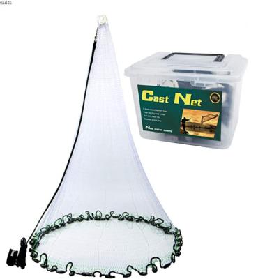 China Easy to Catch Fish for Bait American Saltwater Fishing Cast Nets - Premium Bait Trap Cast Net 4ft/6ft/7ft Ray Size with Heavy Duty Spray Net for sale