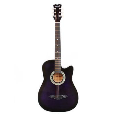 China Wholesale Basswood Musical Instrument TengHai Guitar 38 Inch Acoustic Basswood Guitar for sale