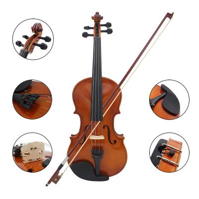 China 2021 Fir Guangzhou factory supplier wholesale price 4 violin with wooden body suitable for beginners for sale