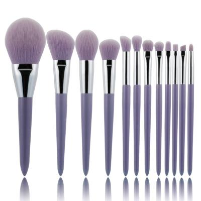 China Wholesale Purple Spot Brush Color 12 Pcs Professional Beauty Needs Makeup Brushes Kit Cosmetic Synthetic Make Up Brush for sale