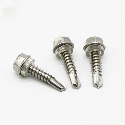 China DIN7504K Stainless Steel Round Hex ss410 Flange Head Self Drilling Screw for sale