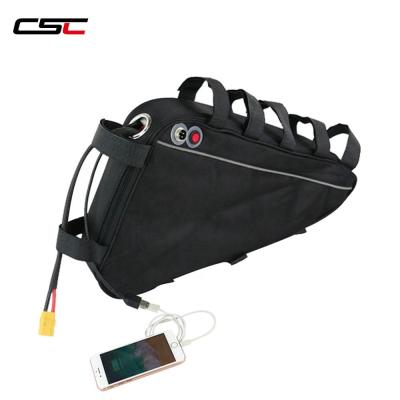 China Electric Bike CSC 52V Battery Triangle Scooter Bag 52v 15ah Waterproof Rechargeable Lithium Ion Battery Pack for ebike with Charger for sale