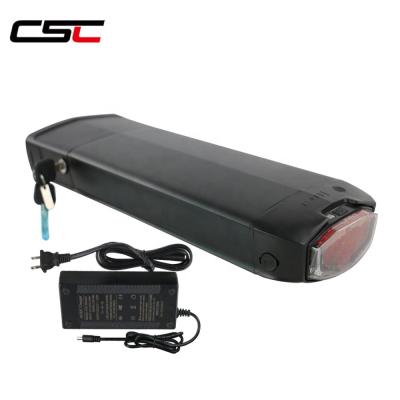 China Electric Bike CSC Rechargeable Battery 36V 10Ah Rear Rack Lithium Battery For Bafang BBS01 BBS02 eBike Battery + Double Layer Rack for sale