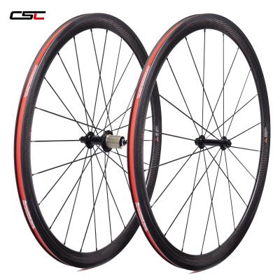 China Toray T800 Carbon Fiber 38mm 25mm clincher bicycle carbon wheelsets with Powerway R13 hub and CN 424 spoke road bike carbon wheels for sale