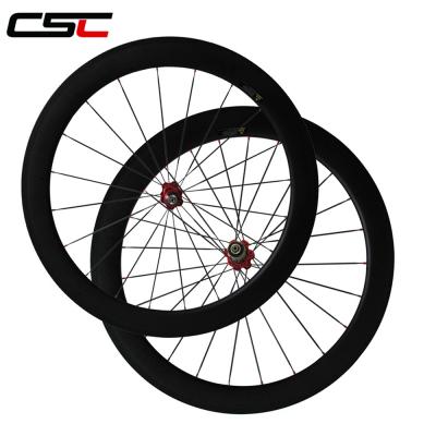 China Toray T800 Carbon Fiber Toray T800 60mm Clincher Carbon Fiber Bicycle Wheelset 20/24 Hole Aero spokes Road Bike Wheels for sale