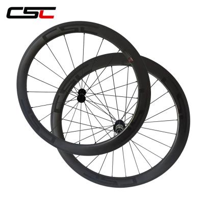 China Toray T800 R13 carbon fiber 1290g carbon fiber road bicycle wheels only CSC 50mm hub tubular Mac 424 spokes for sale