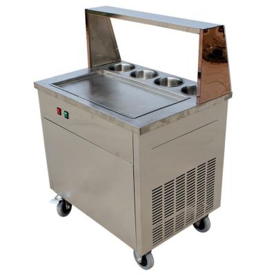 China Snack Factory Mini Ice Cream Machine Single Pan Fried Rolling Fried Machine for sale