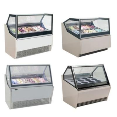 China Double-temperature Countertop Mini Small Ice Cream Table Top Ice Cream Showcase Display Fridge Freezer Freezers For Ice Cream for sale