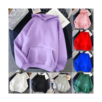 China High Quality Anti-wrinkle Mutil Color Plain Logo Hoodies Plus Size Women Custom Made Simple Pullover Hoodies for sale