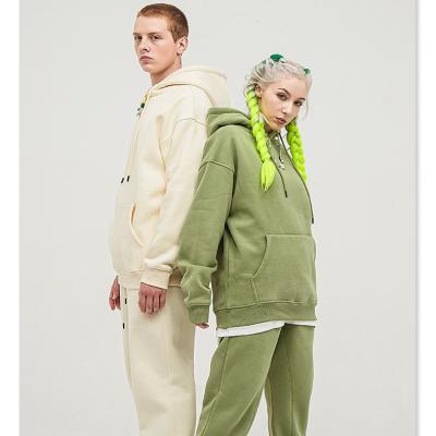 China Winter Anti-pilling Hoodies And Sweatpants Simple Oversized Sets Shear Long Heavy Hoodies Unisex Sets For Women for sale