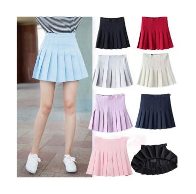 China Korean Style Version Summer Waist Women's College A-Line Skirt Anti-Static High Bust Pleated Mini Skirt for sale