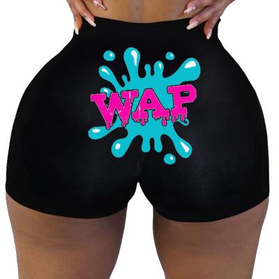 China Summer Multi Style Ladies Tight Anti-wrinkle Fashion Casual Women's Cartoon Print Shorts Seamless Shorts for sale