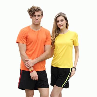 China Men's And Women's Anti-pilling Solid Color Custom Design Logo T-Shirt Around The Neck Sport Single T-Shirts for sale