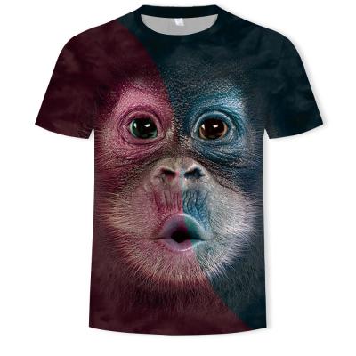 China Breathable Summer Plus Size Animal Graphic Printing Custom Short Sleeve T Shirts Print Blank T-shirts For Men for sale