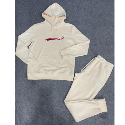 China High Quality Unisex Anti-wrinkle Classic Color Sweatsuit Pullover Sweatsuit Set Custom Made White Long Sleeve for sale