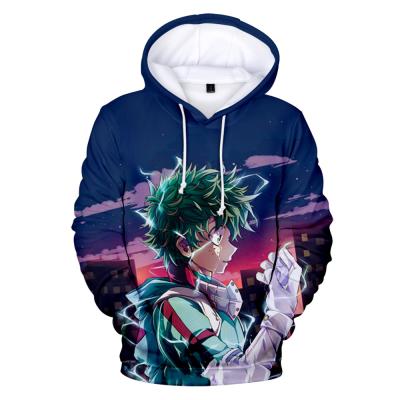 China Custom Logo Anime Character Multicolor Pattern Hoodie Breathable Winter 3d Print Pullover Hoodie For Men for sale