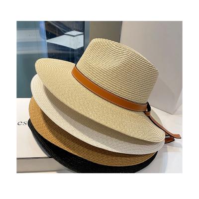 China Straw Hat Summer Fashion Hats Wide Brim Bowknot Women's Checked Foldable Beach Hat for sale