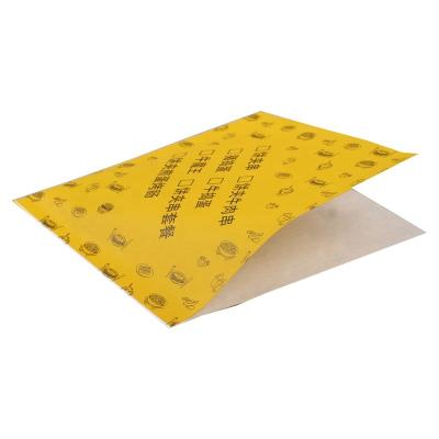 China Bilateral Open Biodegradable Disposable Triangle Shape Food Contact Oil Proof PE Linner Kraft Paper Bag for sale