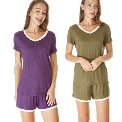 China QUICK DRY casual comfortable short sleeved women pajamas with high quality summer loungewear breathable ODM OEM for sale