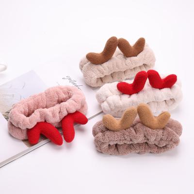 China High Quality And Small Antlers Low Price Wash Face Cosmetics Bowknot Makeup Headband Ladies Bath And Facial Spa for sale