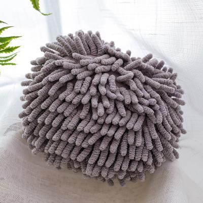 China Factory Wholesale Hypoallergenic Chenille Hand Towels, Bathroom Hand Ball Kitchen Hand Towels With Loops, Quick Dry Hand Bath Towel 17*17cm for sale