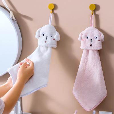 China Wholesale Cartoon Rabbit Character Hand Towels Cute Towels Factory Wholesale Hand Towels With Buckle for sale