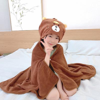 China 70*120cm Cartoon Beerus Bathrobe Kids Hooded Bath Towels KIDS Bath Towels Hot Sale Child Safe Towels for sale