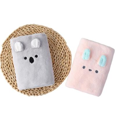 China Sustainable High Quality Cartoon Hair Drying Hat High Quality Absorbent Cute Cartoon Hair Drying Towel for sale