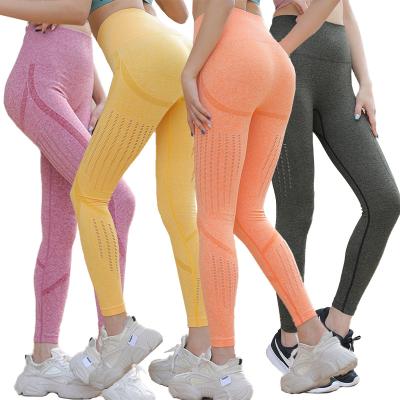 China The breathable breathable seamless high waisted crac! crack! booty leggings running pants for women yoga fitness for sale