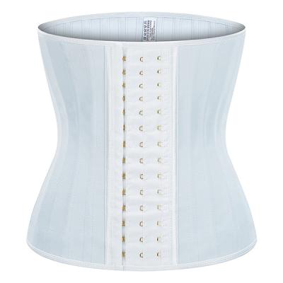 China 25 Steelbone Belly Shaper Latex Breathable Trainer Waist Trainer Ladies Weightlifting Belt Underboob Elastic Corset With Hook for sale