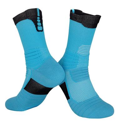 China Sale Soccer Socks Anti Slip Breathable Warm Striped Grip Men's High Compression Football Socks for sale